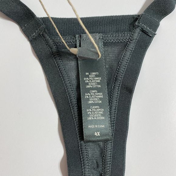 Skims Summer Mesh Thong Panty Panties Women's 4X Green Deep Sea Sheer Sexy NEW - Picture 10 of 11